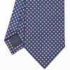 Dark Blue Sartorial Jacquard Silk Tie - Small Geometric Designs