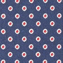 Dark Blue Sartorial Jacquard Silk Tie - Small Geometric Designs