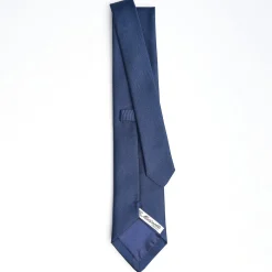 Dark Blue Sartorial Jacquard Silk Tie - Solid Colours