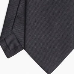 Dark Blue Sartorial Jacquard Silk Tie - Solid Colours