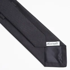 Dark Blue Sartorial Jacquard Silk Tie - Solid Colours