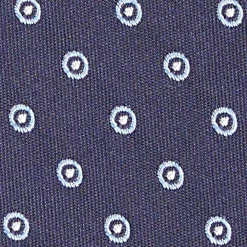 Dark Blue Sartorial Jacquard Silk Tie - Small Geometric Pattern