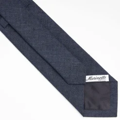Dark Blue Sartorial Linen Tie Solid Color