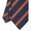 Dark Blue Sartorial Striped Silk Tie