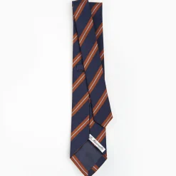 Dark Blue Sartorial Striped Silk Tie