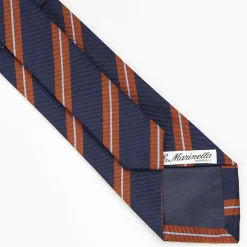 Dark Blue Sartorial Striped Silk Tie