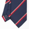 Dark Blue Sartorial Striped Silk Tie