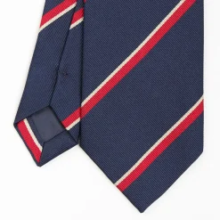 Dark Blue Sartorial Striped Silk Tie