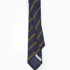 Dark Blue Sartorial Striped Silk Tie