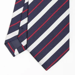 Dark Blue Sartorial Striped Silk Tie