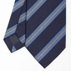 Dark Blue Sartorial Striped Silk Tie