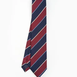 Dark Blue Sartorial Striped Silk Tie