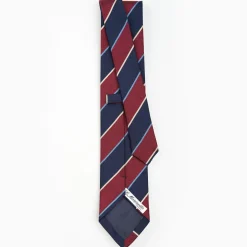 Dark Blue Sartorial Striped Silk Tie