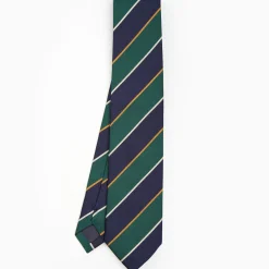 Dark Blue Sartorial Striped Silk Tie
