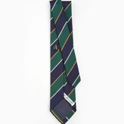 Dark Blue Sartorial Striped Silk Tie