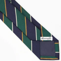 Dark Blue Sartorial Striped Silk Tie