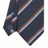 Dark Blue Sartorial Striped Silk Tie