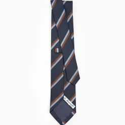 Dark Blue Sartorial Striped Silk Tie
