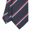 Dark Blue Sartorial Striped Silk Tie