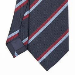 Dark Blue Sartorial Striped Silk Tie