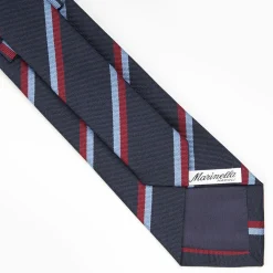 Dark Blue Sartorial Striped Silk Tie