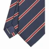 Dark Blue Sartorial Striped Silk Tie