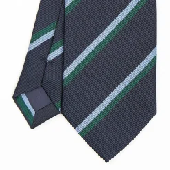 Dark Blue Sartorial Striped Silk Tie