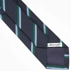 Dark Blue Sartorial Striped Silk Tie