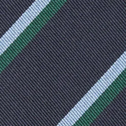 Dark Blue Sartorial Striped Silk Tie