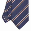 Dark Blue Sartorial Striped Silk Tie