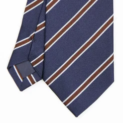 Dark Blue Sartorial Striped Silk Tie