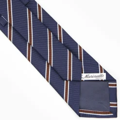 Dark Blue Sartorial Striped Silk Tie