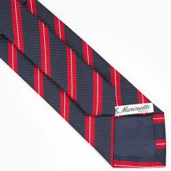 Dark Blue Sartorial Striped Silk Tie