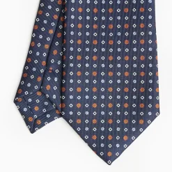 Dark Blue Sartorial Tie - Small Designs