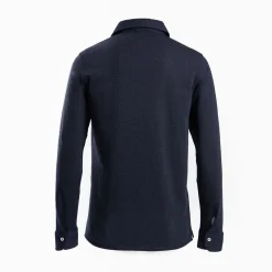 Dark Blue Shirt In Cotton And Cashmere