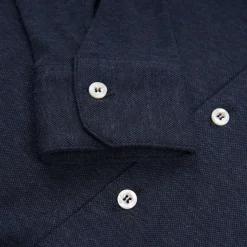 Dark Blue Shirt In Cotton And Cashmere