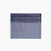 Dark Blue Silk And Leather Credit Card Holder - 5 Compartments