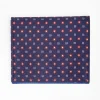 Dark Blue Silk And Leather Folding Card Holder 10 Compartments