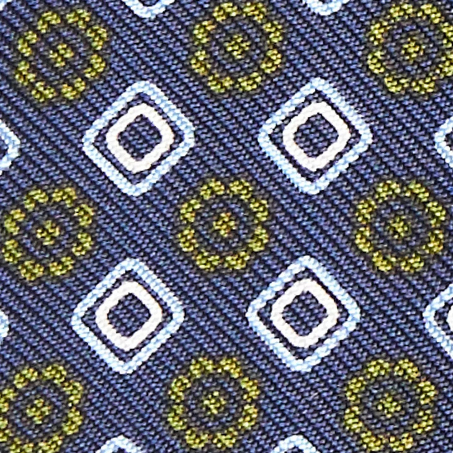 Dark Blue Silk Bowtie To Self-Tie - Small Flower Pattern
