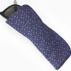 Dark Blue Silk Glasses Case
