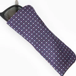 Dark Blue Silk Glasses Case