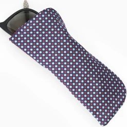 Dark Blue Silk Glasses Case