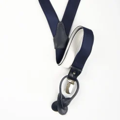 Dark Blue Slim Plain Colour Braces