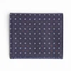 Dark Blue Small Wallet In Silk And Leather