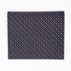 Dark Blue Small Wallet In Silk And Leather