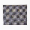 Dark Blue Small Wallet In Silk And Leather