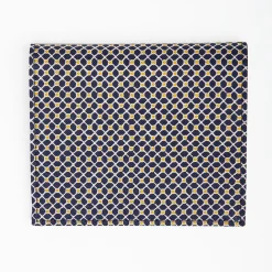 Dark Blue Small Wallet In Silk And Leather
