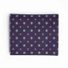 Dark Blue Small Wallet In Silk And Leather