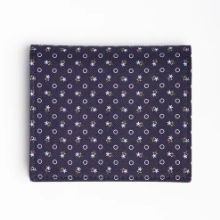 Dark Blue Small Wallet In Silk And Leather