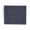 Dark Blue Small Wallet In Silk And Leather